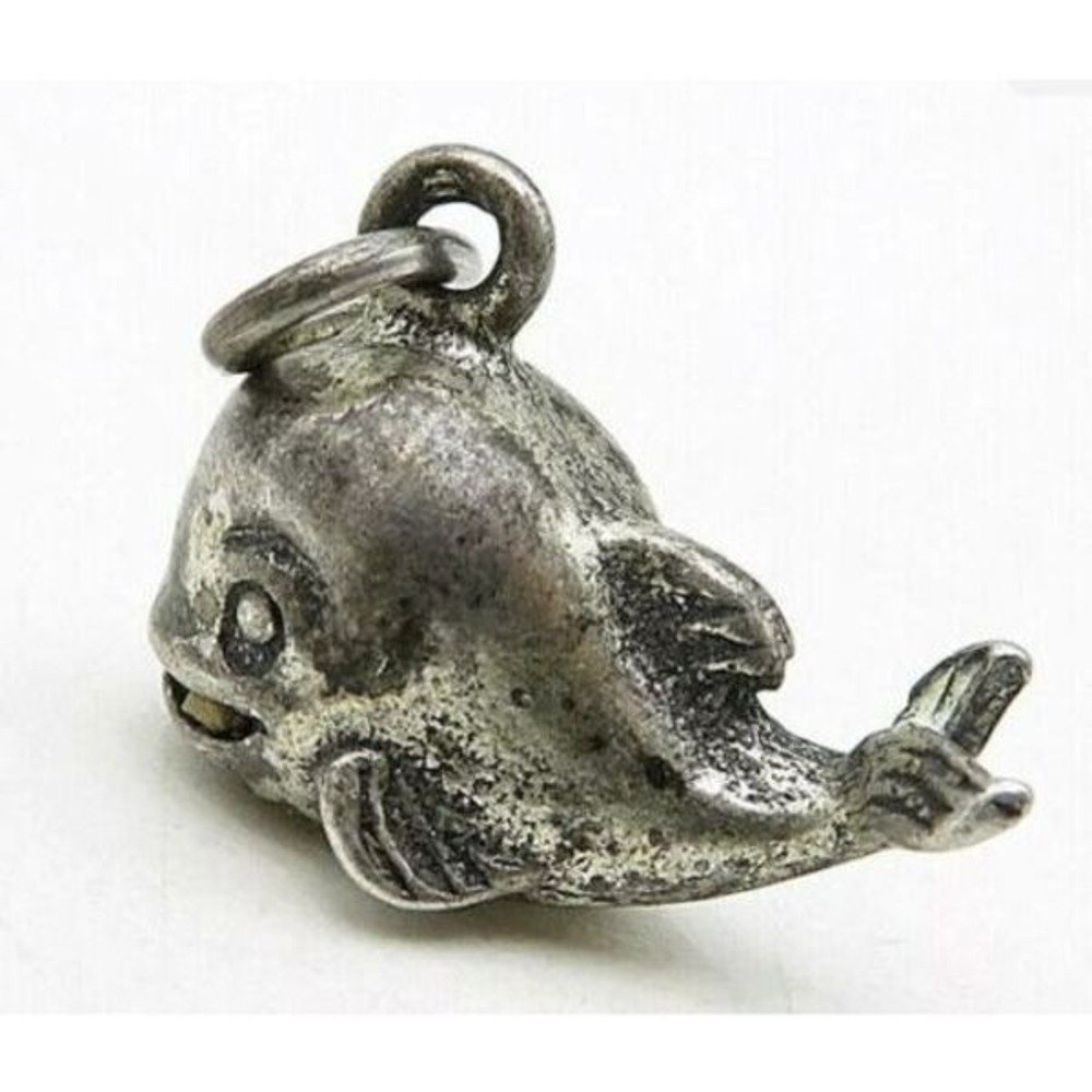 Whimsical Whale‎ Charm Pendant Sterling Silver Cute Nautical Ocean Animal - Picture 2 of 3